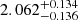 $ 2.062_{-0.136}^{+0.134} $