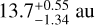 $13.7_{ - 1.34}^{ + 0.55}\,{\rm{au}}$