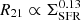 $ R_{21} \propto \Sigma_{\mathrm{SFR}}^{0.13} $