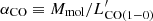 $ \alpha_{\rm CO}\equiv M_{\rm mol}/L^\prime_{\rm CO(1{-}0)} $