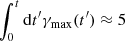 $ \int_0^t {\rm d}t^\prime \gamma_{\rm max}(t^\prime) \approx 5 $
