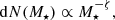 $$ \begin{aligned} \mathrm{d}N(M_{\star }) \propto M_{\star }^{-\zeta }, \end{aligned} $$