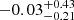 $ -0.03_{-0.21}^{+0.43} $