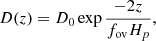 $$ \begin{aligned} D(z) = D_0 \exp \frac{-2z}{f_{\mathrm{ov}}H_p}, \end{aligned} $$