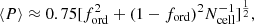 $$ \begin{aligned} \langle P \rangle \approx 0.75 [f_{\rm ord}^2 + (1-f_{\rm ord})^2 N_{\rm cell}^{-1}]^\frac{1}{2}, \end{aligned} $$