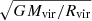 $ \sqrt{GM_{\mathrm{vir}}/R_{\mathrm{vir}}} $