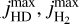 $j_{{\rm{HD}}}^{\max },j_{{{\rm{H}}_2}}^{\max }$