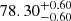 $ 78.30^{+0.60}_{-0.60} $