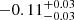 $ -0.11^{+0.03}_{-0.03} $