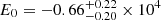 $ E_0 = -0.66^{+0.22}_{-0.20}\times10^4 $