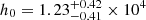 $ h_0 = 1.23 ^{+0.42}_{-0.41} \times 10^4 $