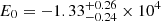 $ E_0 = -1.33^{+0.26}_{-0.24}\times10^{4} $