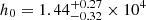 $ h_0 = 1.44^{+0.27}_{-0.32} \times 10^4 $