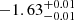 $ -1.63^{+0.01}_{-0.01} $