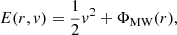 $$ \begin{aligned} E(r,v) = \frac{1}{2}v^2+\Phi _\mathrm{MW} (r), \end{aligned} $$