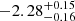 $ -2.28^{+0.15}_{-0.16} $