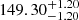 $ 149.30^{+1.20}_{-1.20} $