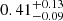 $ 0.41^{+0.13}_{-0.09} $