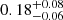 $ 0.18^{+0.08}_{-0.06} $