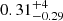 $ 0.31^{+4}_{-0.29} $