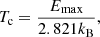 $$ \begin{aligned} T_{\rm c} = \frac{E_{\rm max}}{2.821k_{\rm B}}, \end{aligned} $$
