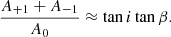 $$ \begin{aligned} \frac{A_{+1} + A_{-1}}{A_0} \approx \tan {i}\tan {\beta }. \end{aligned} $$