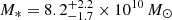 $ M_{*} = 8.2^{+2.2}_{-1.7} \times 10^{10}\,M_{\odot} $