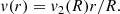 $$ \begin{aligned} { v}(r)={ v}_2(R) r/R .\end{aligned} $$