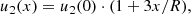 $$ \begin{aligned} u_2(x)=u_2(0)\cdot (1+3x/R) ,\end{aligned} $$