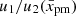 $ u_1/u_2(\bar x_{\mathrm{pm}}) $