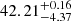 $ 42.21_{-4.37}^{+0.16} $