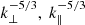 $ k_\perp^{-5/3},\ k_\parallel^{-5/3} $