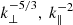 $ k_\perp^{-5/3},\ k_\parallel^{-2} $