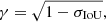 $$ \begin{aligned} \gamma = \sqrt{1 - \sigma _{\rm IoU}}, \end{aligned} $$