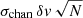 $ \sigma_{\mathrm{chan}}\, \delta v\, \sqrt{N} $
