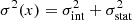 $$ \begin{aligned} \sigma ^2(x)&= \sigma ^2_{\rm int} + \sigma ^2_{\rm stat} \end{aligned} $$