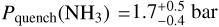 ${P_{{\rm{quench }}}}\left( {{\rm{N}}{{\rm{H}}_3}} \right) = 1.7_{ - 0.4}^{ + 0.5}{\rm{ bar }}$