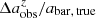 $ {\Delta} a^{z}_{\mathrm{obs}}/a_{\mathrm{bar,\,true}} $