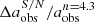 $ {{\Delta} a_{\mathrm{obs}}^{S/N} / a_{\mathrm{obs}}^{n=4.3}} $