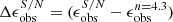 $ {\Delta} \epsilon_{\mathrm{obs}}^{S/N} = (\epsilon_{\mathrm{obs}}^{S/N} - \epsilon_{\mathrm{obs}}^{n=4.3}) $