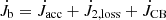 $ \dot{J}_{\mathrm{b}} = \dot{J}_{\mathrm{acc}} + \dot{J}_{\mathrm{2,loss}} + \dot{J}_{\mathrm{CB}} $
