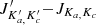$ J^\prime_{K^\prime_{a,}K^\prime_{c}}{-}J_{K_{a,}K_{c}} $
