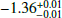 $ -1.36^{+0.01}_{-0.01} $