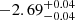 $ -1.11_{-0.21}^{+0.21} $
