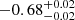 $ -0.16_{-0.10}^{+0.10} $