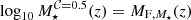 $ \log_{10}M^{\mathcal{C}=0.5}_\star(z) = M_{\mathrm{F}, M_\star}(z) $