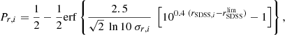 $ r_\mathrm{SDSS}^\mathrm{lim} $