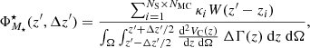 $ \sum_{i} \frac{P_{\mathrm{G},i} \times P_{r,i}}{N_{\mathrm{MC},i}} $