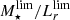 $ M_\mathrm{\star}^\mathrm{lim}/L_r^\mathrm{lim} $