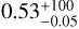 $\[0.53_{-0.05}^{+100}\]$